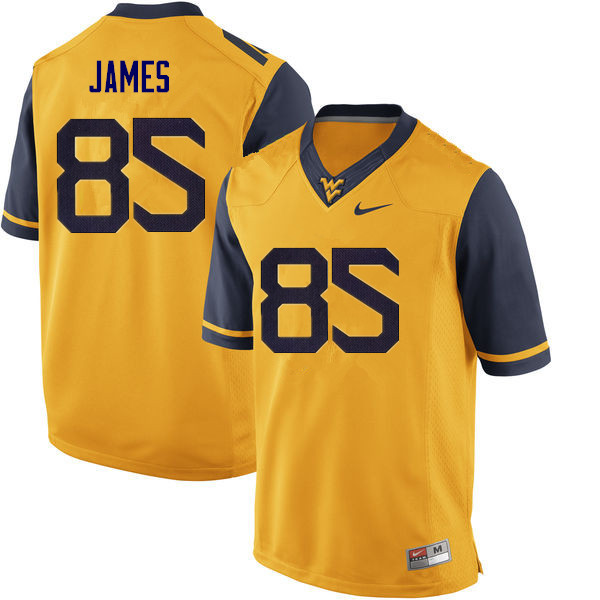 NCAA Men's Sam James West Virginia Mountaineers Yellow #85 Nike Stitched Football College Authentic Jersey EA23R12LS
